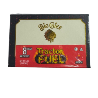 big chief premium thca pre rolls 8 pack 0.7g tractor fuel indica