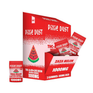 pixie dust thc-a delta 9 live resin gummies zaza melon 1000mg 2ct