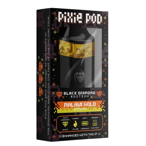 Pixie Pod Black Diamond Edition disposable vape 4ml Malawi Gold sativa