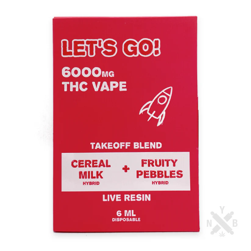 Jelly NYB Let’s Go 6mL Disposable Live Resin THC Vape 6000mg Cereal Milk + Fruity Pebbles
