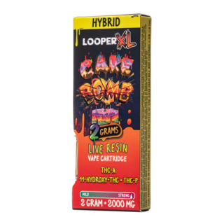 Looper XL Live Resin Vape Cartridge 2G 2000mg THCA THCP Cake Bomb Hybrid