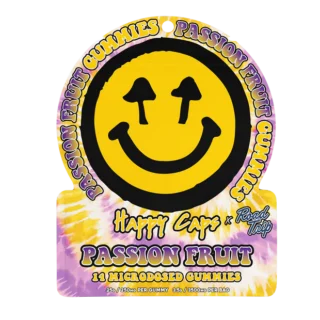 Happy Caps x Road Trip Microdosed Gummies Passion Fruit 14ct functional mushroom gummy pouch