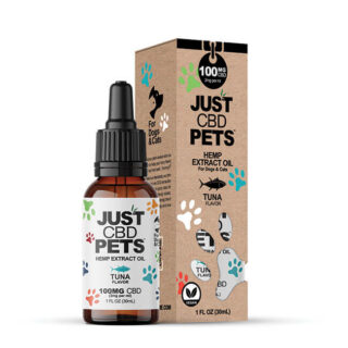 Just CBD Pets Hemp Extract Oil 100mg Tuna Flavor tincture for dogs and cats 1oz