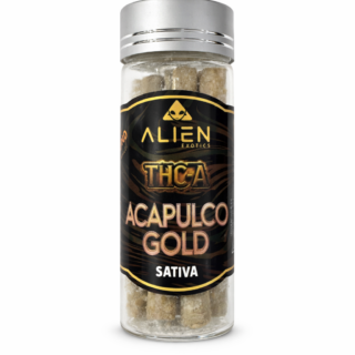 Alien Exotics THC-A Diamond Infused Mini Series Pre-Rolls Black Edition Acapulco Gold Sativa 33.14% THCA 5 Pack