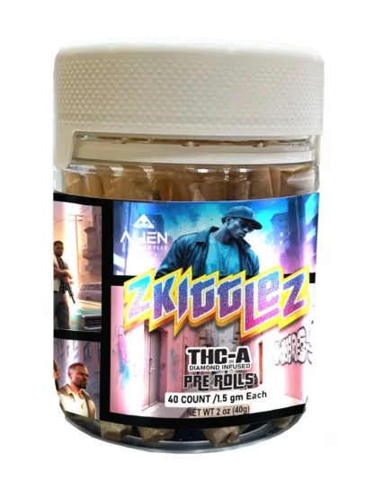 Alien Exotics THC-A Diamond Infused Pre-Rolls 40ct Jar Zkittlez