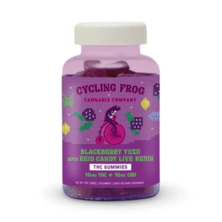Cycling Frog Blackberry Yuzu Live Resin Gummies 10mg THC 10mg CBD