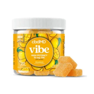 cbdMD – Vibe High Potency Delta-9 THC + CBD – Mango – 10mg – 20 Count