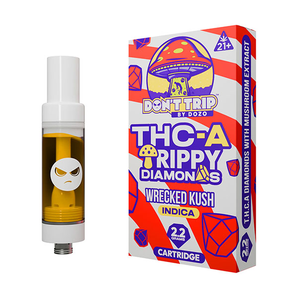 DOZO Don’t Trip THC-A Trippy Diamonds 2.2g Cartridge Wrecked Kush Indica