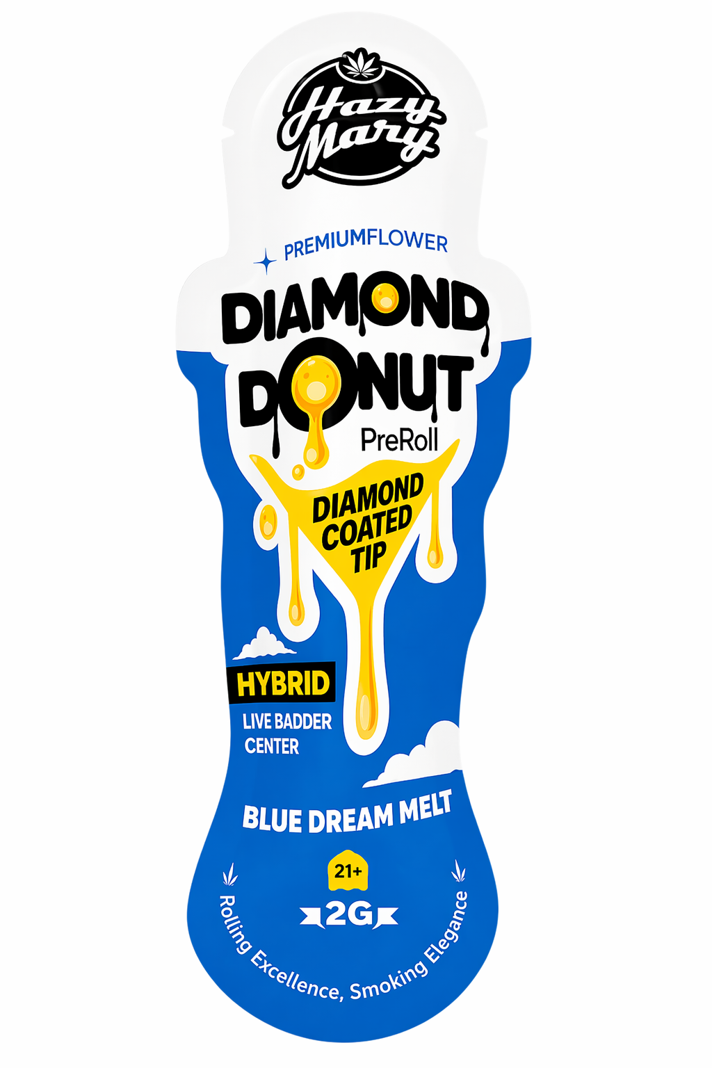 hazymary-diamond-donut-preroll-blue-dream-melt-2g