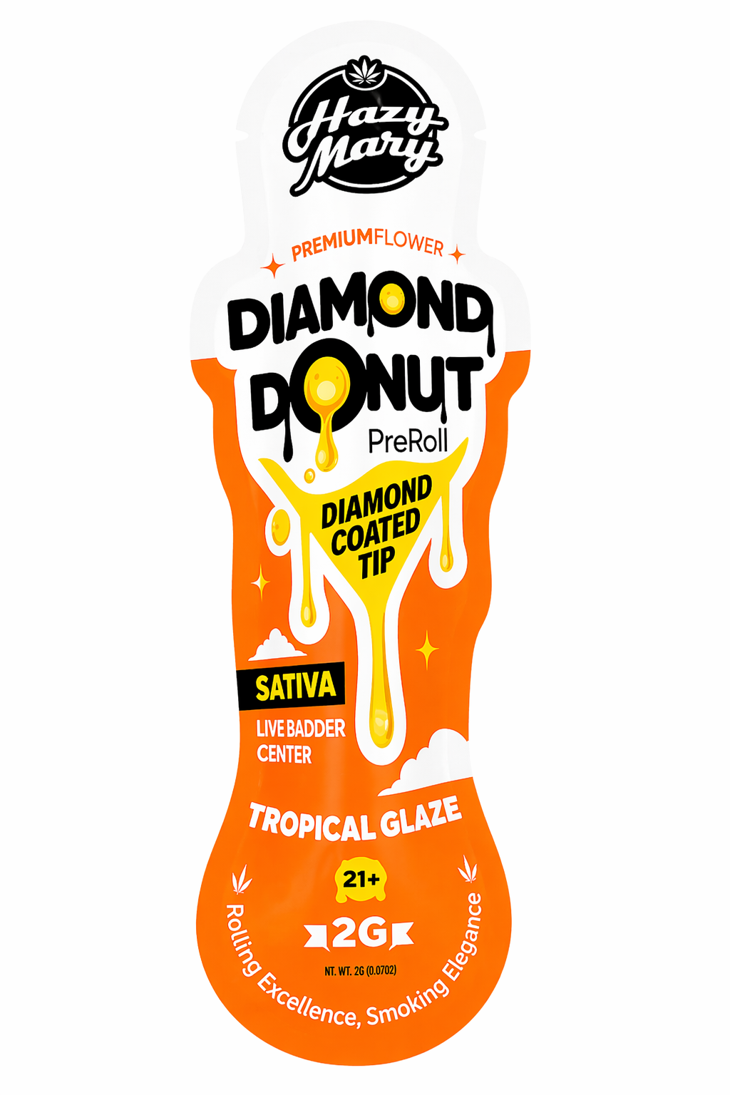 hazymary-diamond-donut-preroll-thcp-tropical-glaze-2g