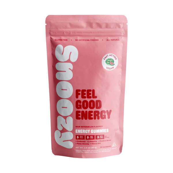 Snoozy Feel Good Energy Sour Watermelon Gummies