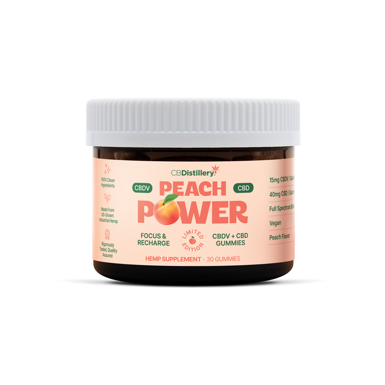 CBDistillery Peach Power CBDV + CBD Gummies – 30 Gummies