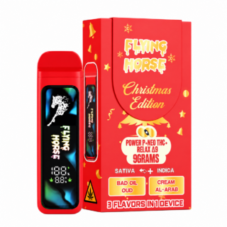 Flying Horse Christmas Edition Disposable Vape Power P + Neo THC + Relax Δ9  - 3 Flavors in 1 - 9G