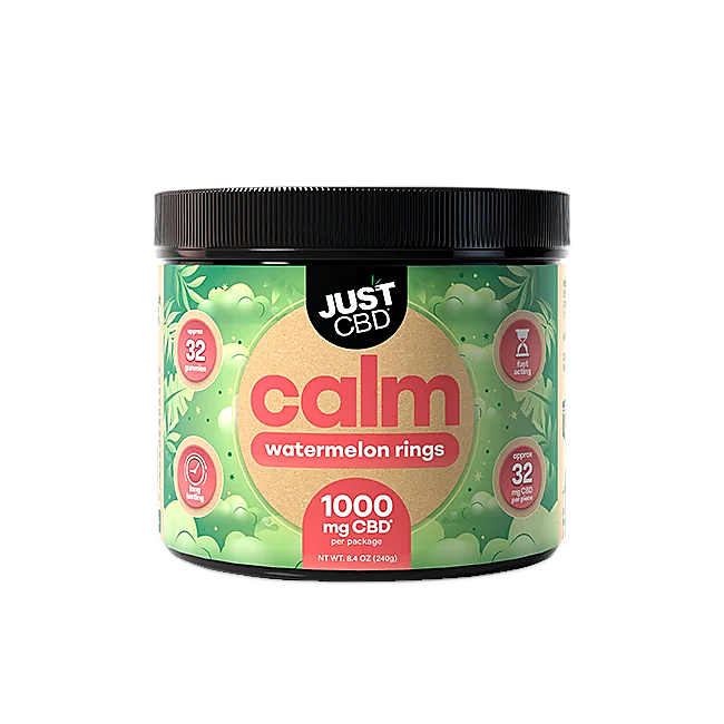 JustCBD Calm Watermelon Rings CBD Gummies 1000mg