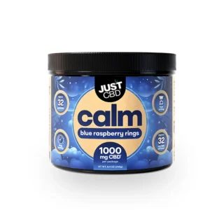 JustCBD Calm Blue Raspberry Rings  CBD Gummies – 1000mg
