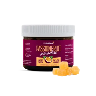 CBDistillery  Passionfruit Paradise Full Spectrum THC + CBD Gummies  Passionfruit – 30 Count
