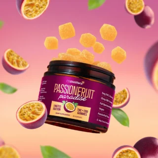 CBDistillery  Passionfruit Paradise Full Spectrum THC + CBD Gummies  Passionfruit – 30 Count