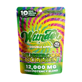 Wunder High Potency Mushroom Gummies  Double Apple 12,000MG – 10 Gummies
