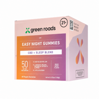 Green Roads Easy Night Gummies  CBD + Sleep Blend Mixed Berry 50MG – 60 Gummies
