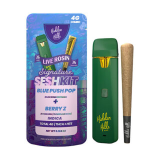 Hidden Hills  Signature Sesh Kit  THCA + HTE  Live Rosin Disposable + Hash Hole  4G – Multiple Strains