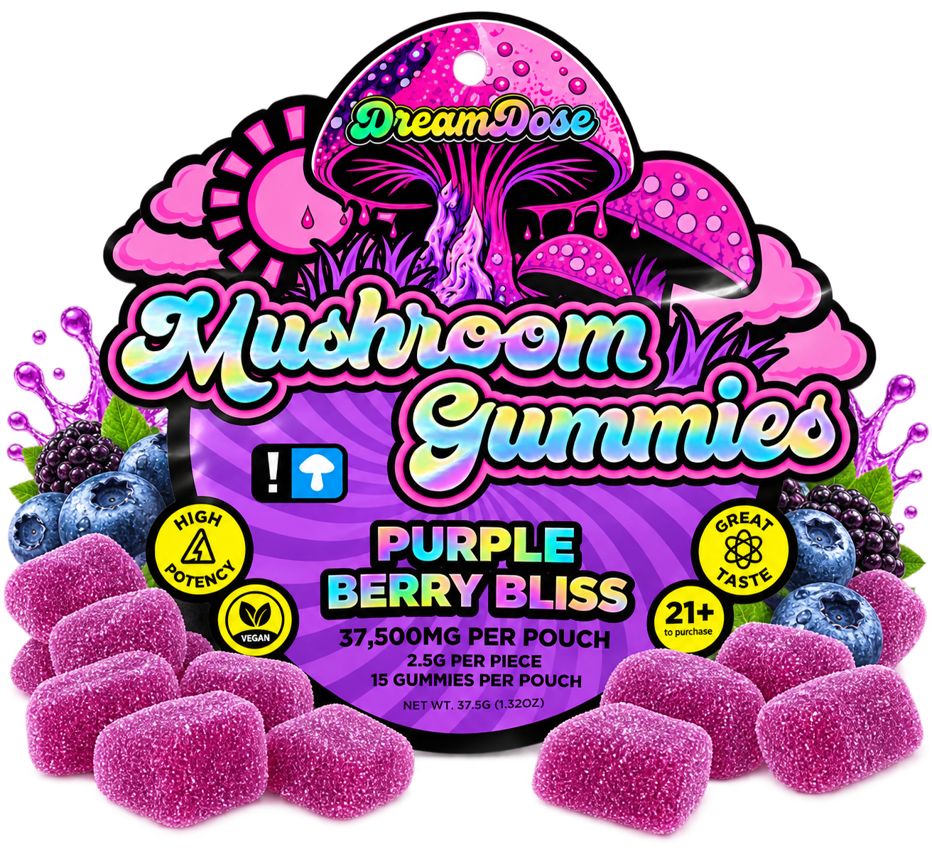 Dream Dose Mushroom Gummies 37,500mg – 15 Count - Image 4